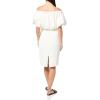 Trina Turk Women’s Off The Shoulder Plisse Dress(Whitewash)