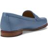Womens Genuine Leather Comfort Slip on Penny Loafers(Atlantic Blue Pearlized Grainy)