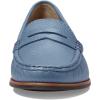 Womens Genuine Leather Comfort Slip on Penny Loafers(Atlantic Blue Pearlized Grainy)