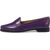 Womens Genuine Leather Comfort Slip on Penny Loafers(Aubergine Svelte Patent)