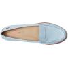 Womens Genuine Leather Comfort Slip on Penny Loafers(Baby Blue Soft Patent)