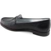 Womens Genuine Leather Comfort Slip on Penny Loafers(Black Grainy)