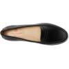 Womens Genuine Leather Comfort Slip on Penny Loafers(Black Napa)