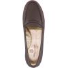 Womens Genuine Leather Comfort Slip on Penny Loafers(Brown Grainy)