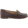 Womens Genuine Leather Comfort Slip on Penny Loafers(Brown Grainy)