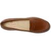 Womens Genuine Leather Comfort Slip on Penny Loafers(Cognac Burnished Napa)