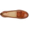 Womens Genuine Leather Comfort Slip on Penny Loafers(Cognac Stained Patent)