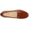Womens Genuine Leather Comfort Slip on Penny Loafers(Cognac Svelte Patent)
