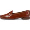 Womens Genuine Leather Comfort Slip on Penny Loafers(Cognac Svelte Patent)