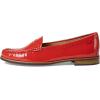 Womens Genuine Leather Comfort Slip on Penny Loafers(Coral Soft Patent)