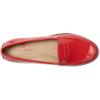 Womens Genuine Leather Comfort Slip on Penny Loafers(Coral Soft Patent)