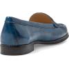 Womens Genuine Leather Comfort Slip on Penny Loafers(Denim Stained Patent)