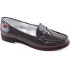 Womens Genuine Leather Comfort Slip on Penny Loafers(Grey Patent)
