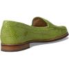 Womens Genuine Leather Comfort Slip on Penny Loafers(Lime Snake)