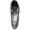 Womens Genuine Leather Comfort Slip on Penny Loafers(Navy Patent)