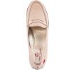 Womens Genuine Leather Comfort Slip on Penny Loafers(Nude Patent)