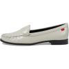 Womens Genuine Leather Comfort Slip on Penny Loafers(Off-white Svelte Patent)