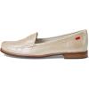 Womens Genuine Leather Comfort Slip on Penny Loafers(Opal Glow Grainy)