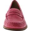 Womens Genuine Leather Comfort Slip on Penny Loafers(Pink Snake)