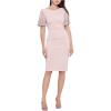 Betsy & Adam Women’s Short Ruched Crepe W/Beaded Flutter Sleeve(Rose)