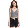 Free People Womens Solid Rib Brami(Grey)