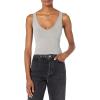Free People Womens Solid Rib Brami(Heather Grey)