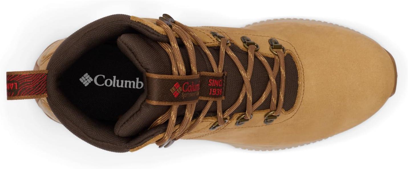 imageColumbia Mens Landroamer Explorer Waterproof Nubuck Hiking BootNubuck CurryPoppy Red