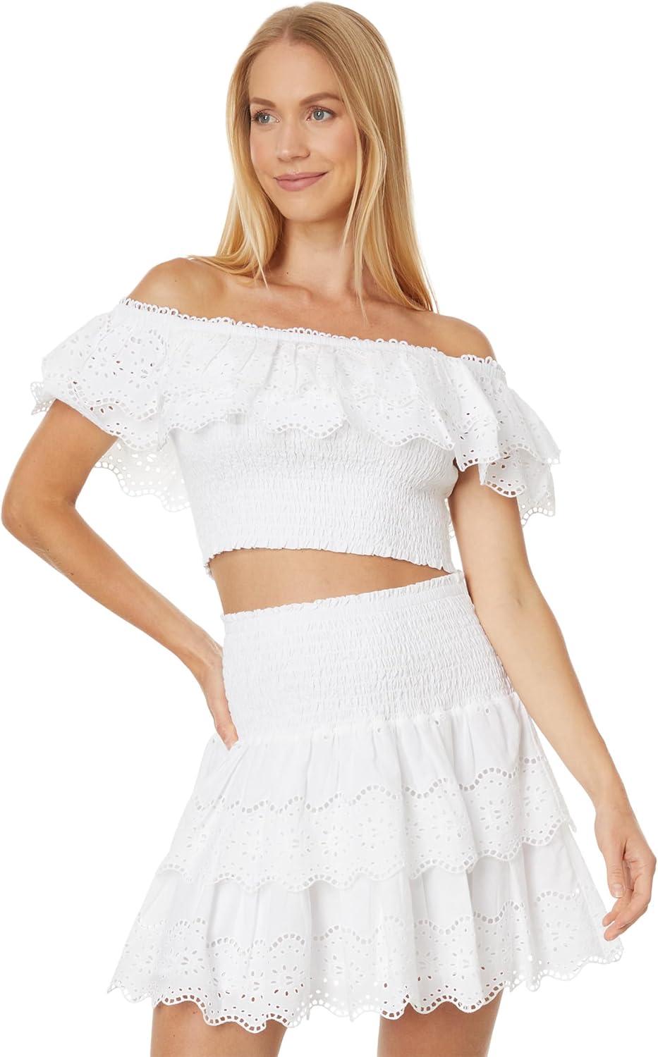 imageLilly Pulitzer Brexley Eyelet SetResort White Ocean Waves Eyelet