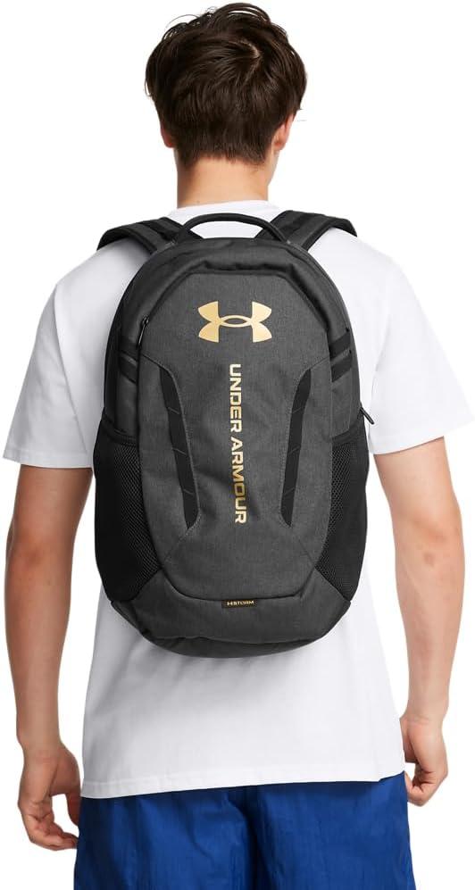 imageUnder Armour UnisexAdult Hustle 60 Backpack 410 Midnight NavyMidnight NavyMetallic Silver One Size Fits Most005 Black Full Heather Black Metallic Gold