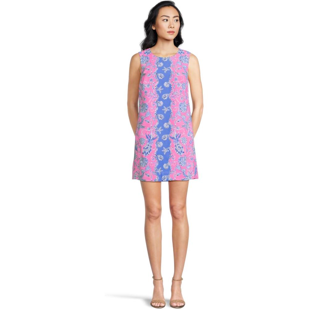 imageLilly Pulitzer Womens Edita ShiftRousseau Pink Barefoot Beachcombers Engineered Dress