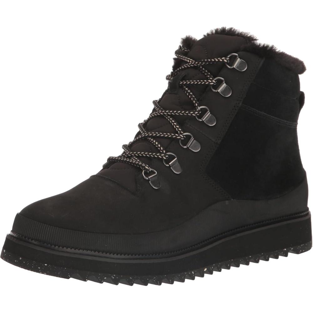 imageTOMS Womens Mojave Fashion BootBlack LeatherSuedeRidged