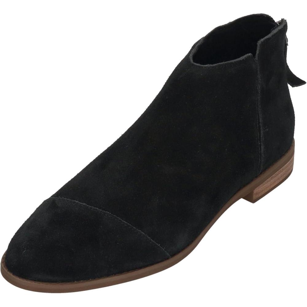 imageTOMS Womens Rylie Ankle Casual Boots Ankle Low Heel 12quot  GreyBlack Suede
