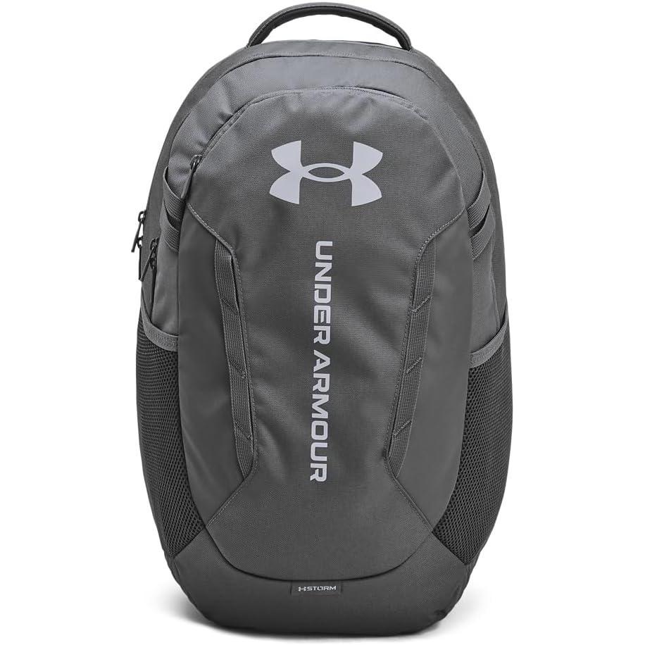 imageUnder Armour UnisexAdult Hustle 60 Backpack 410 Midnight NavyMidnight NavyMetallic Silver One Size Fits Most025 Castlerock Steel