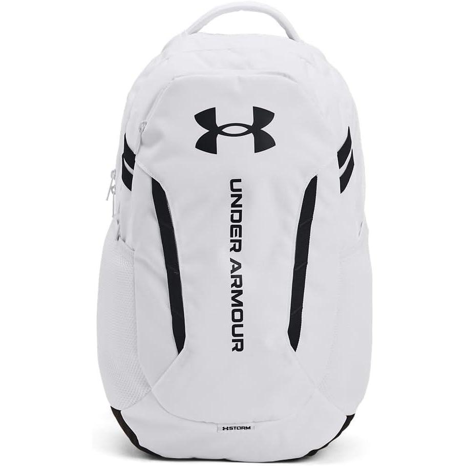 imageUnder Armour UnisexAdult Hustle 60 Backpack 410 Midnight NavyMidnight NavyMetallic Silver One Size Fits Most100 White  White  Black