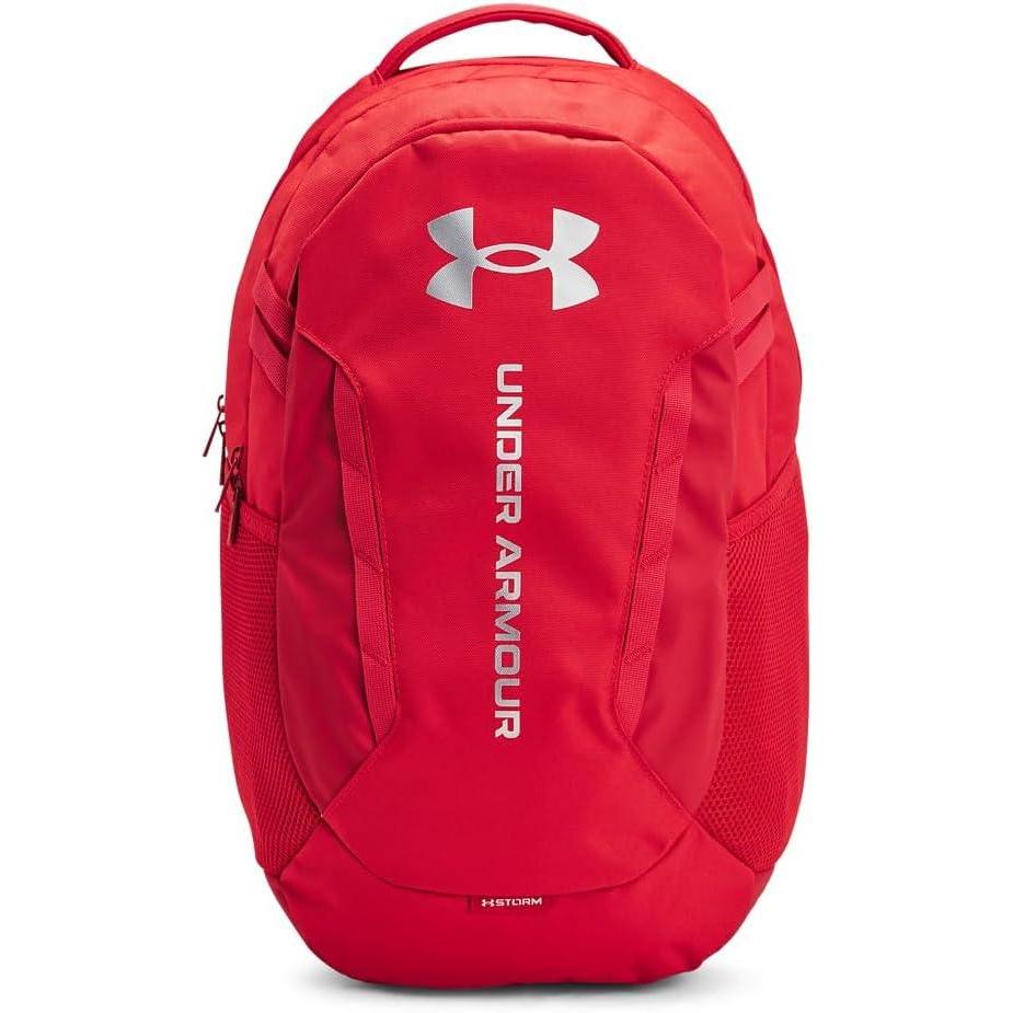 imageUnder Armour UnisexAdult Hustle 60 Backpack 410 Midnight NavyMidnight NavyMetallic Silver One Size Fits Most600 Red  Red  Metallic Silver