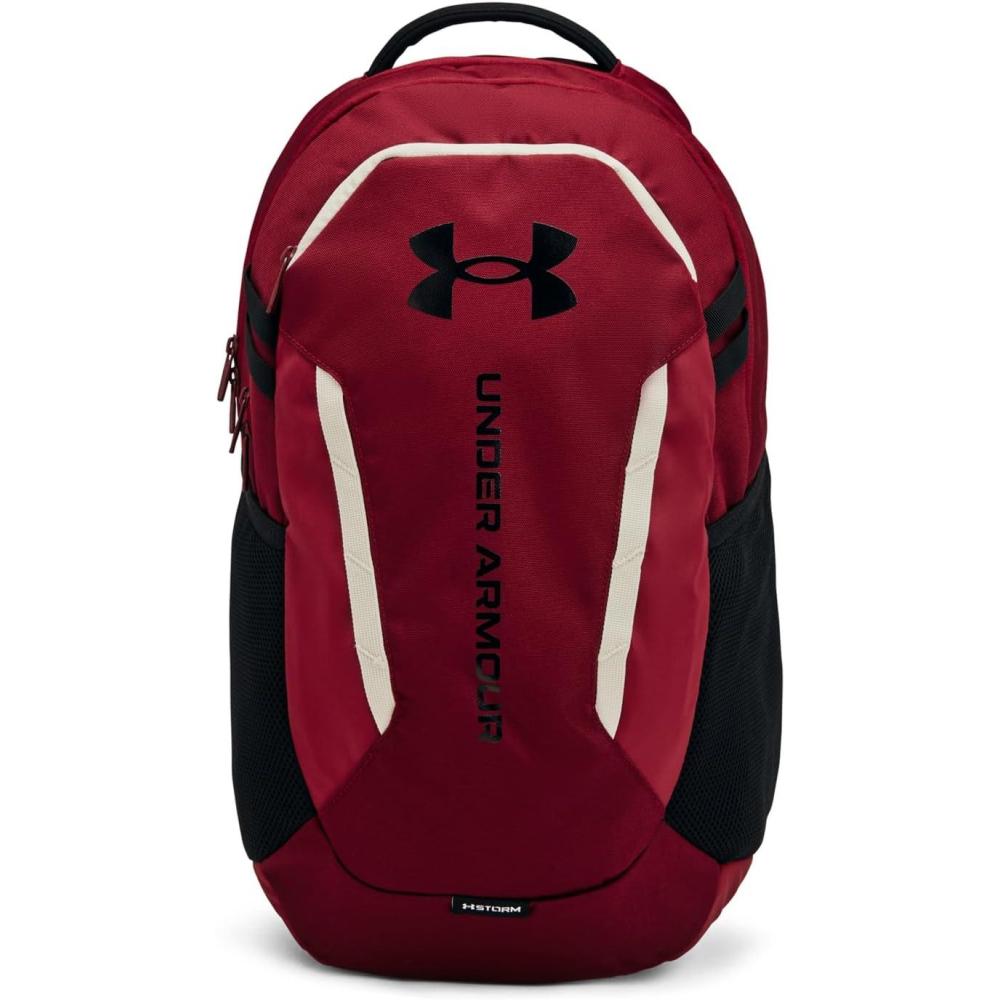 imageUnder Armour UnisexAdult Hustle 60 Backpack 410 Midnight NavyMidnight NavyMetallic Silver One Size Fits Most625 Cardinal  Cardinal  Black