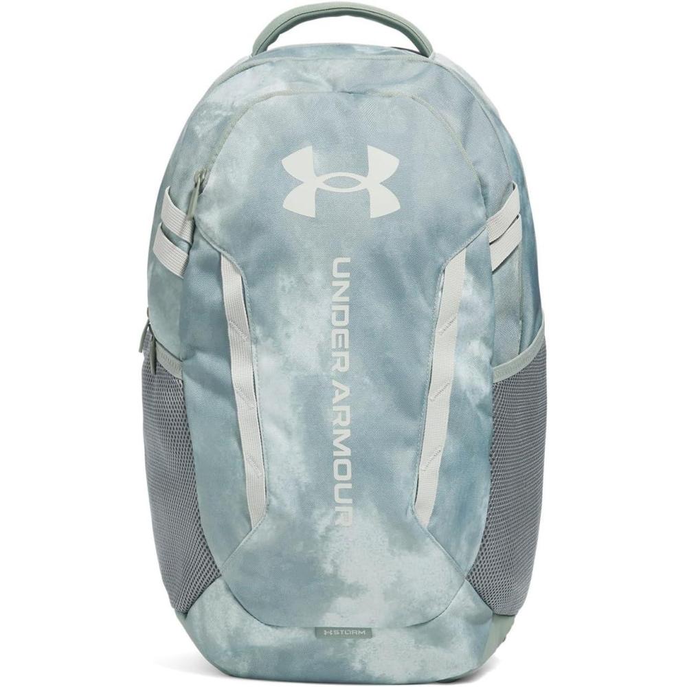 imageUnder Armour UnisexAdult Hustle 60 Backpack 410 Midnight NavyMidnight NavyMetallic Silver One Size Fits MostSilica GreenHydro Green