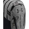 Under Armour Unisex-Adult Hustle 6.0 Backpack, (410) Midnight Navy/Midnight Navy/Metallic Silver, One Size Fits Most((026) Castlerock Full Heather / Black / Black)