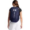 Under Armour Unisex-Adult Hustle 6.0 Backpack, (410) Midnight Navy/Midnight Navy/Metallic Silver, One Size Fits Most((411) Midnight Navy / Midnight Navy / Metallic Silver)