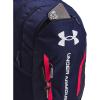 Under Armour Unisex-Adult Hustle 6.0 Backpack, (410) Midnight Navy/Midnight Navy/Metallic Silver, One Size Fits Most((412) Midnight Navy / Midnight Navy / White)