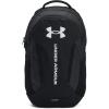 Under Armour Unisex-Adult Hustle 6.0 Backpack, (410) Midnight Navy/Midnight Navy/Metallic Silver, One Size Fits Most((002) Black / Black / White)