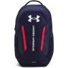 Under Armour Unisex-Adult Hustle 6.0 Backpack, (410) Midnight Navy/Midnight Navy/Metallic Silver, One Size Fits Most((412) Midnight Navy / Midnight Navy / White)