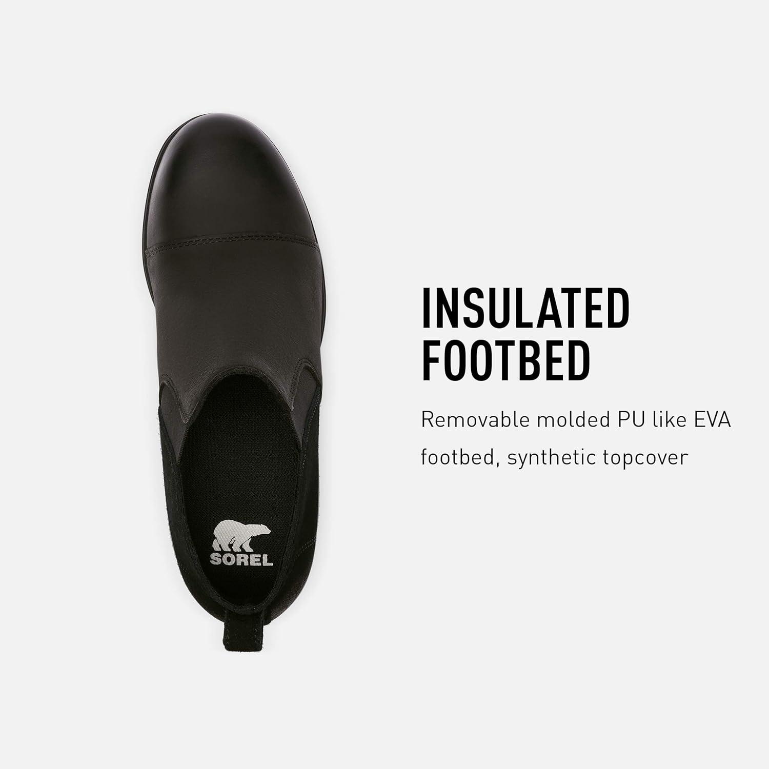 imageSorel Womens Evie PullOn Bootie Waterproof Suede Leather Wedge Ankle BootiesBlack