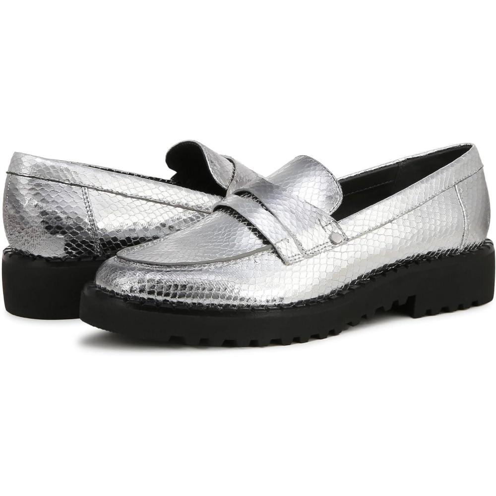 imageFranco Sarto Womens Cassandra Slipons Oxford FlatSilver Snake Faux Leather