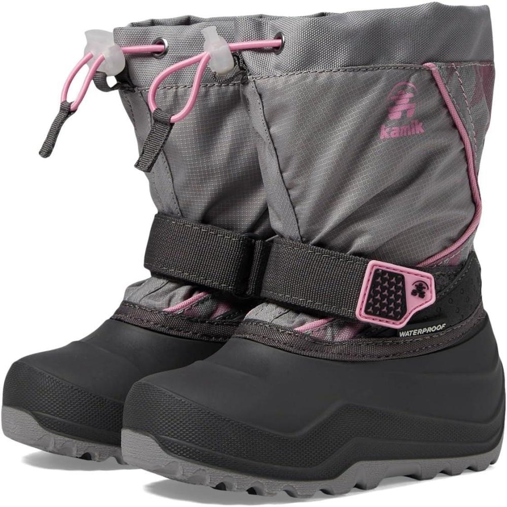 imageKamik Girls Snowfall P2 Little ToddlerBig Kid Snow BootLight Grey Pink