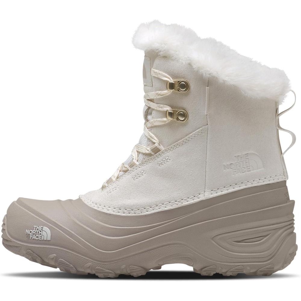 imageTHE NORTH FACE Kids Shellista Lace V Insulated Waterproof Snow Boot Seamsealed Durable BootGardenia WhiteSilver Grey