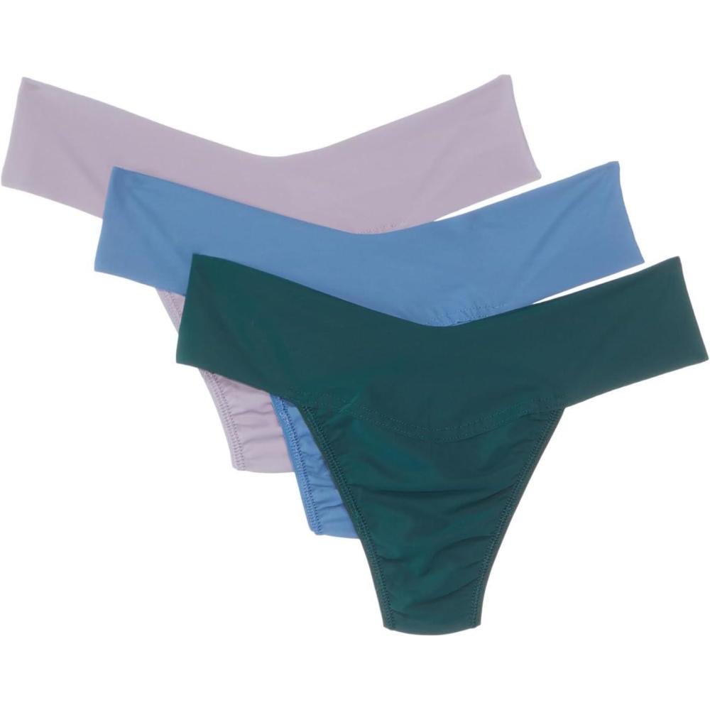 imagehanky panky  BreatheSoft Natural Rise Thongs for Women  Comfortable Everyday Lingerie Panties  Sizes XSXL  3 packGreat HeightsRainy DayAromatherapy