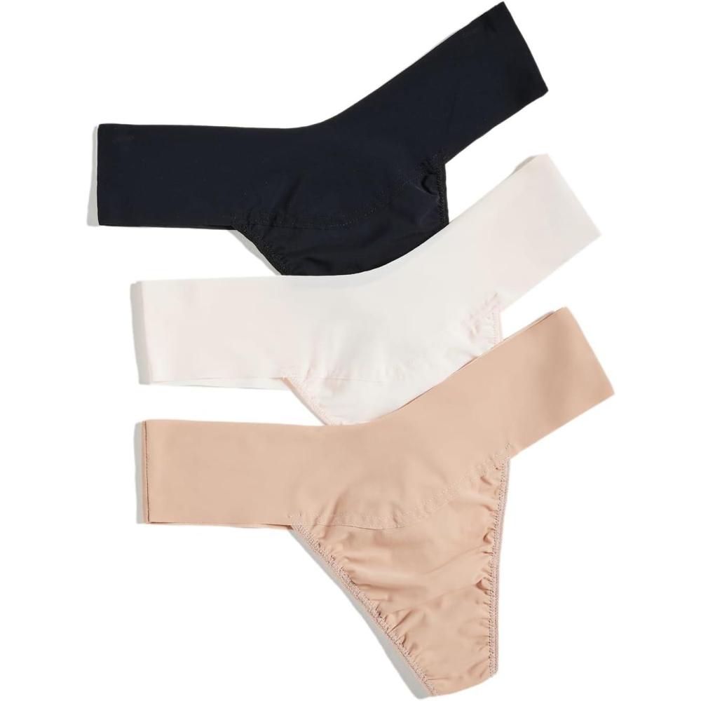 imagehanky panky  BreatheSoft Natural Rise Thongs for Women  Comfortable Everyday Lingerie Panties  Sizes XSXL  3 packTaupeCoffeeBlack