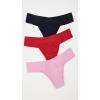 hanky panky – BreatheSoft Natural Rise Thongs for Women | Comfortable Everyday Lingerie Panties | Sizes (XS-XL) | 3 pack(Black/Crimson/Provence Pink)