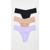 hanky panky – BreatheSoft Natural Rise Thongs for Women | Comfortable Everyday Lingerie Panties | Sizes (XS-XL) | 3 pack(Black/Taupe/Wisteria)